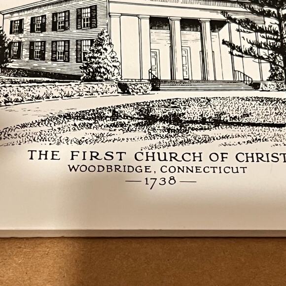 The First Church Of Christ Woodbridge, Connecticut 1738 trivet ceramic tile - Picture 4 of 10